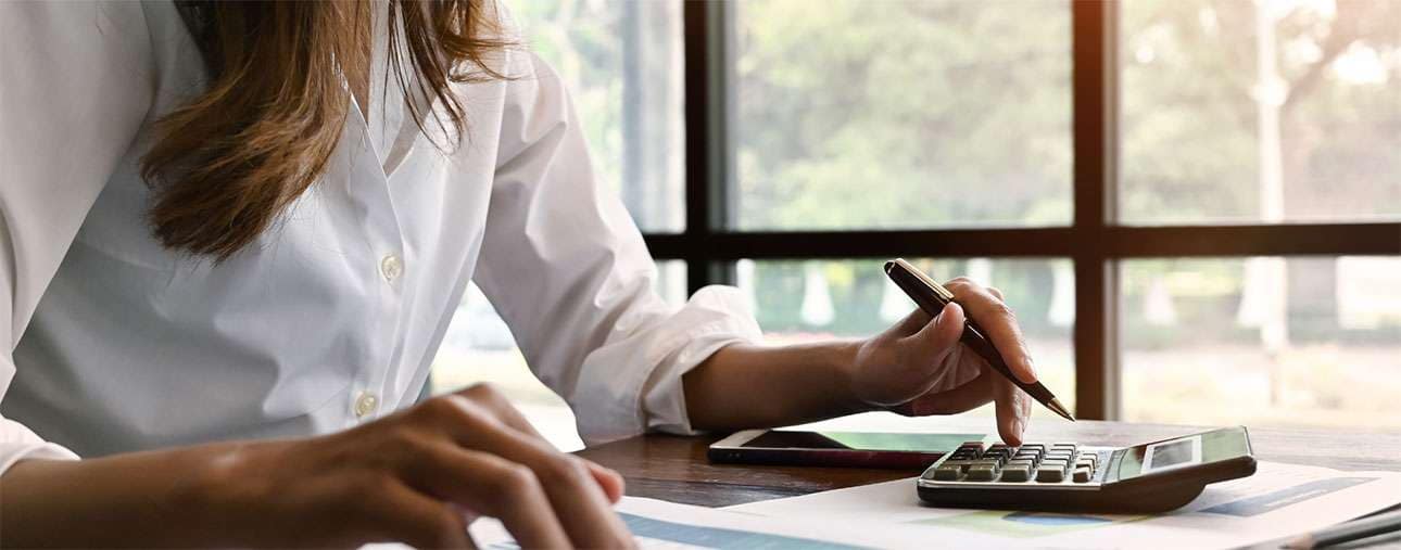 Person using a calculator.